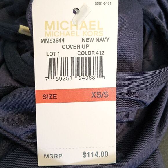 Michael Michael Kors Boho Studded Cover-Up Dress-NEW NAVY-X-Small/Small - Picture 8 of 8